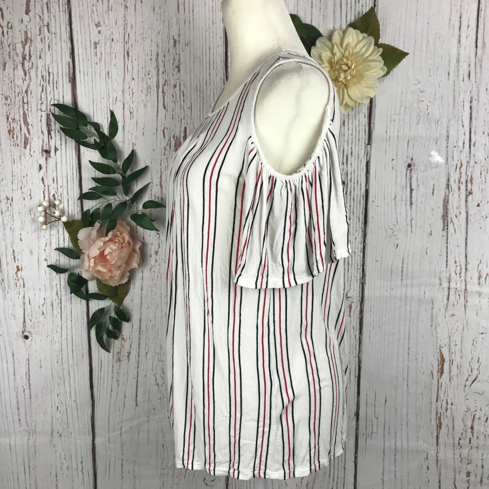 Max Studio Size S Stripe Red Verticle Striped Top - image 2